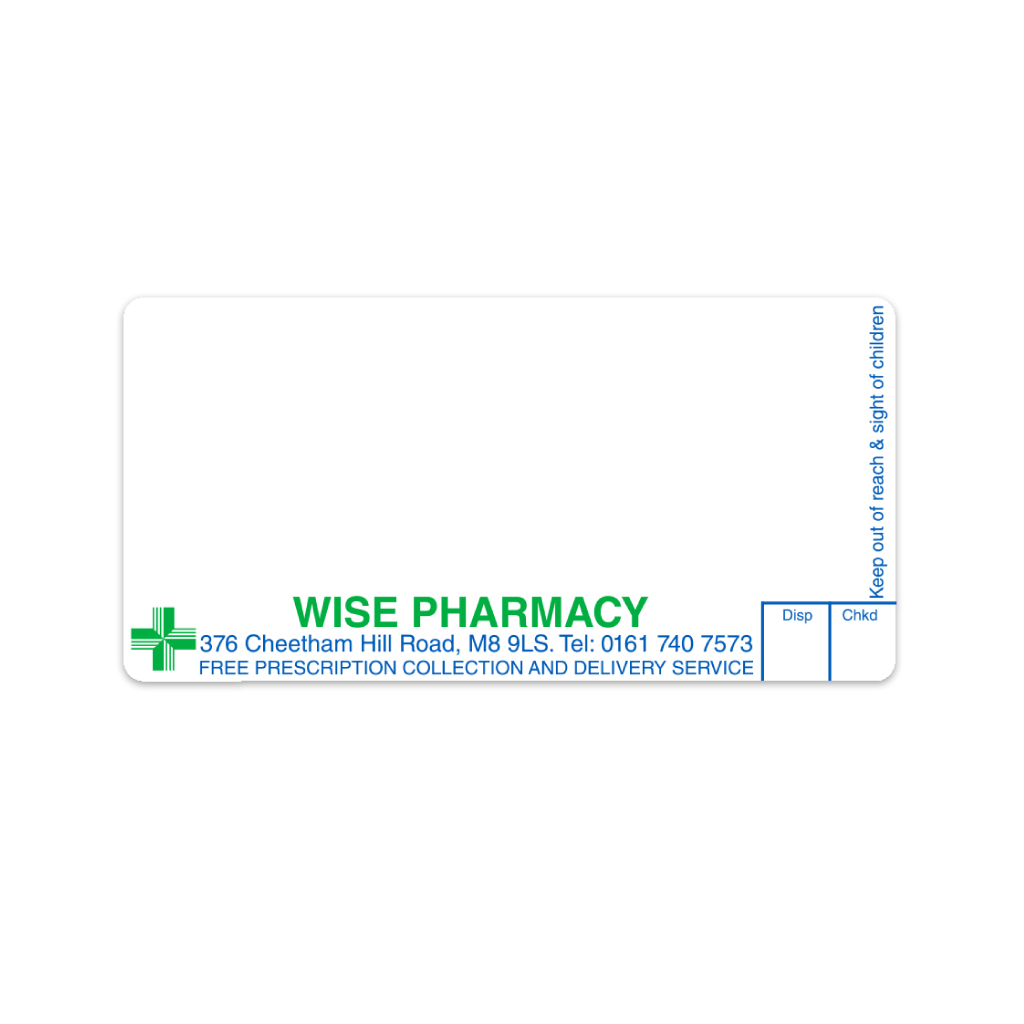 [AZEMT4015] Wise Group Cheetham Hill Road Pharmacy Labels 