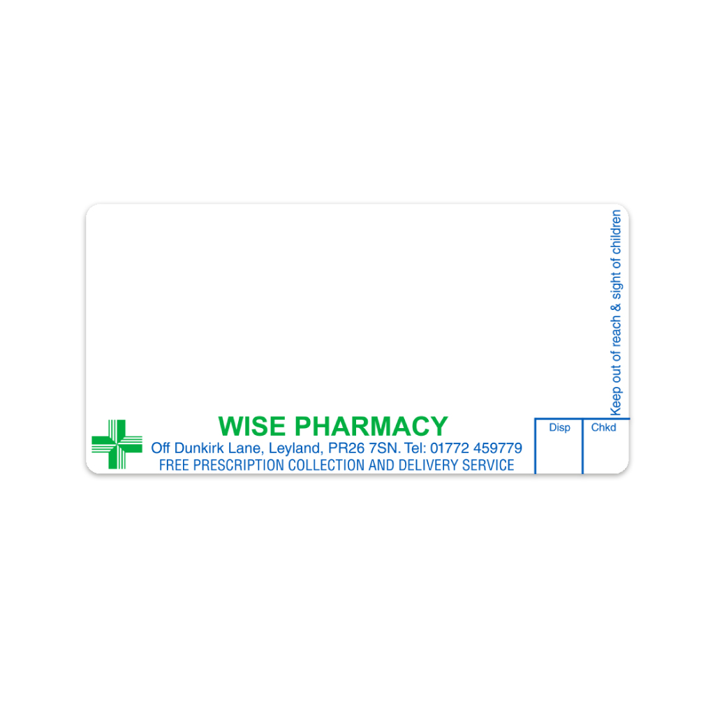 [AZEMT3386] Wise Group Leyland Pharmacy Labels