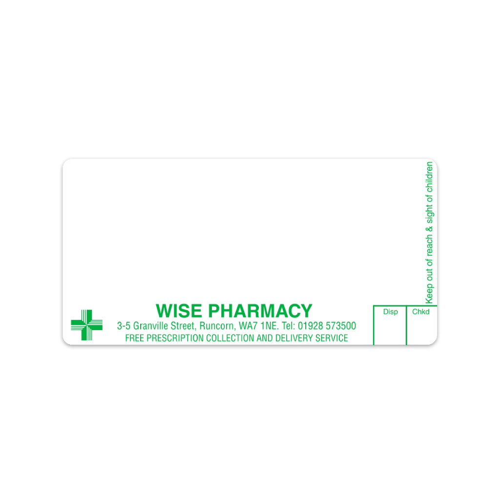 Wise Group Runcorn Pharmacy Labels