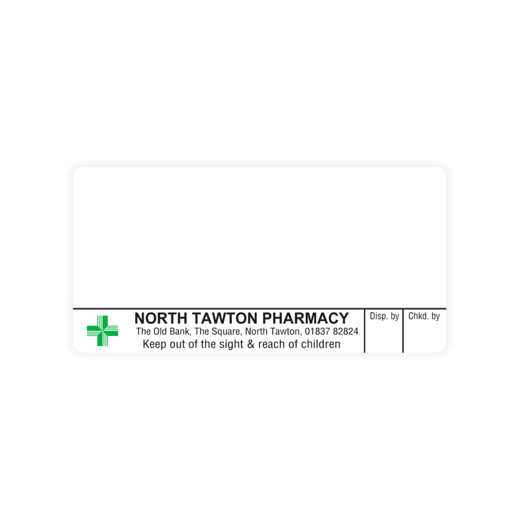 [EMT4721] North Tawton Pharmacy Labels