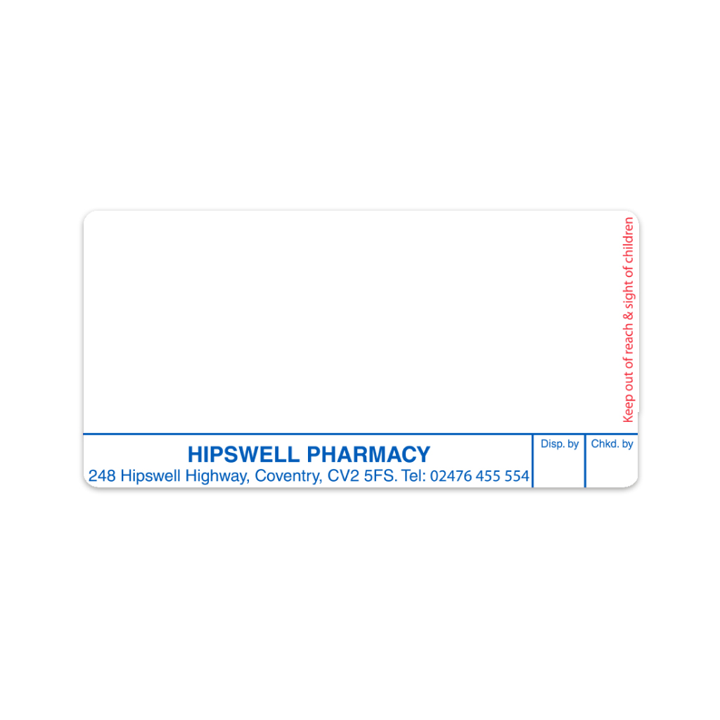 [EMT4743] Hipswell Pharmacy Labels 