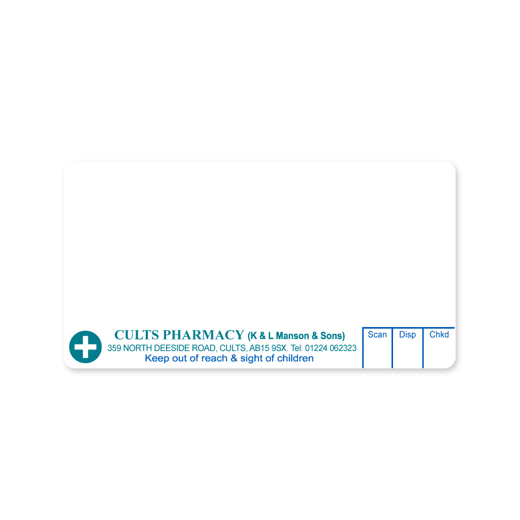 Cults Pharmacy Labels