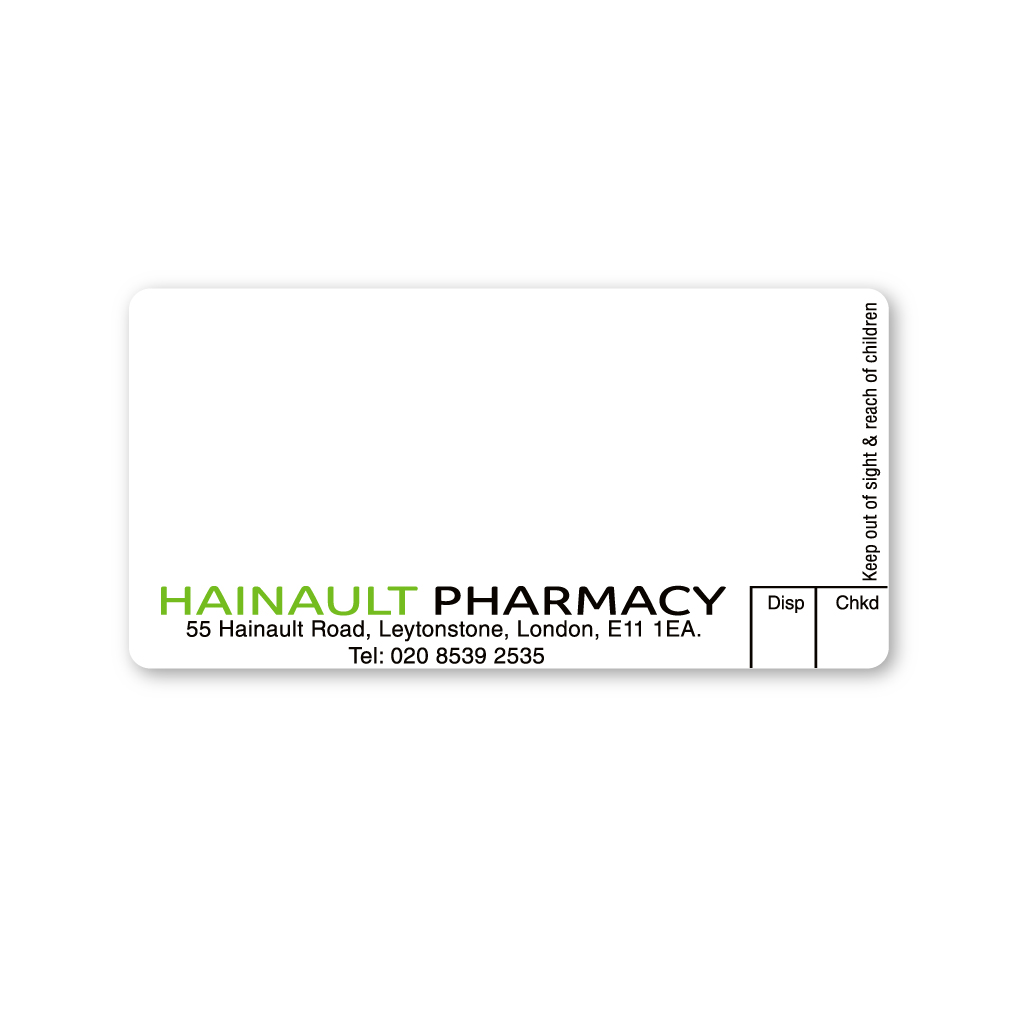 [EMT4749] Hainault Pharmacy Labels 
