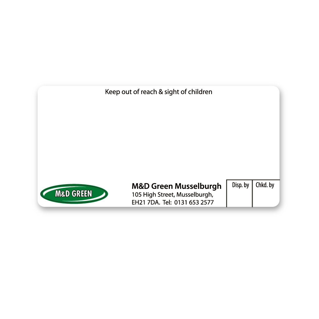 [EMT4761] M&D Musselburgh Pharmacy Labels