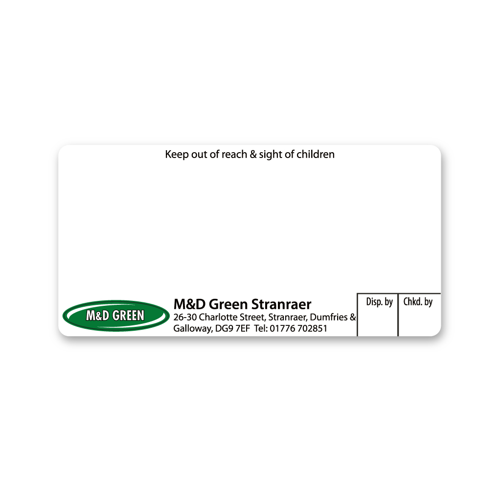 [EMT4763] M&D Stranraer Pharmacy Labels