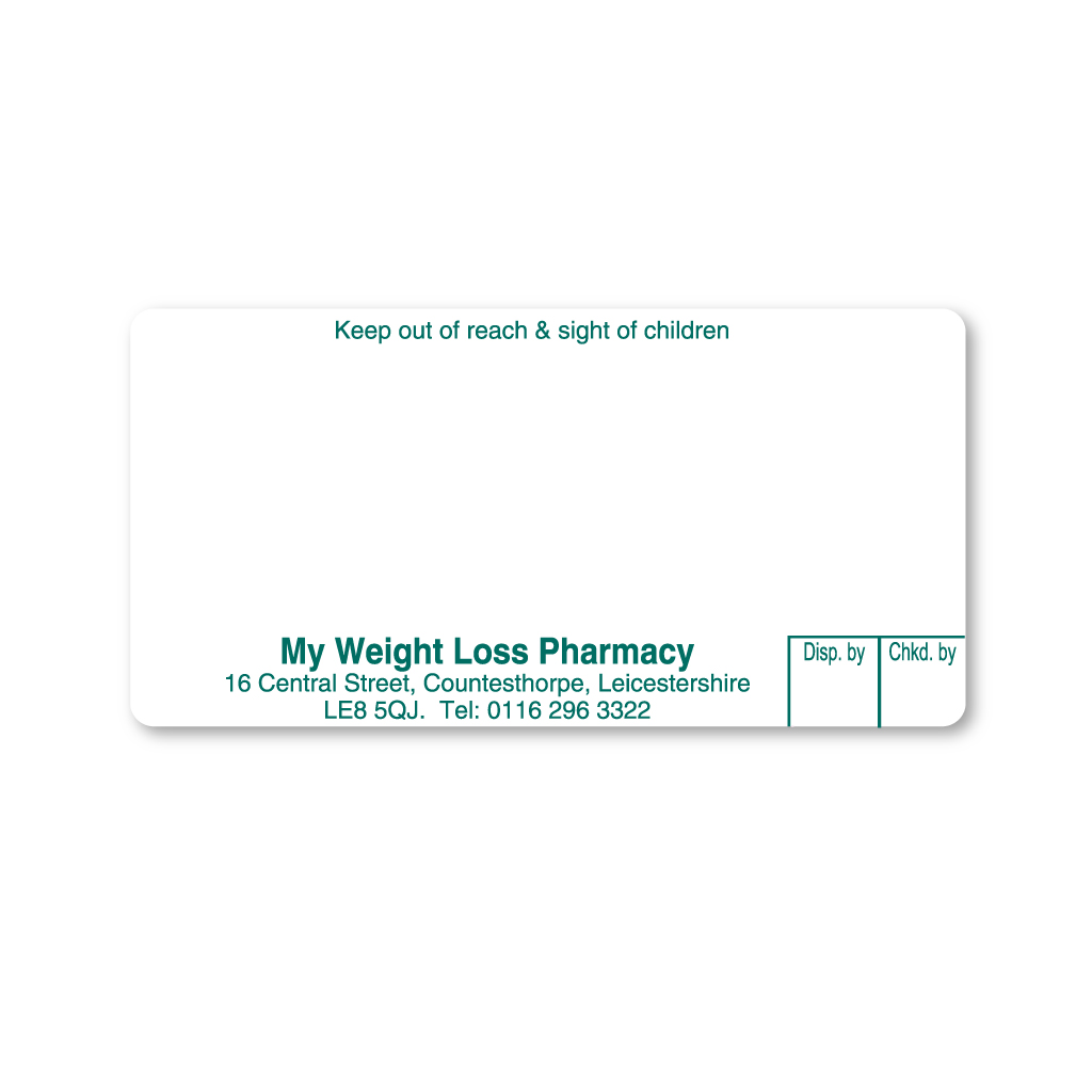 [EMT4766] Countesthorpe Chemist (My Weight Loss) Labels 