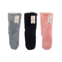 Teddy Slipper Socks Grey/Pink Assorted Sizes 