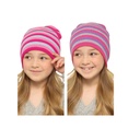 Girls Striped Beanie Hat 