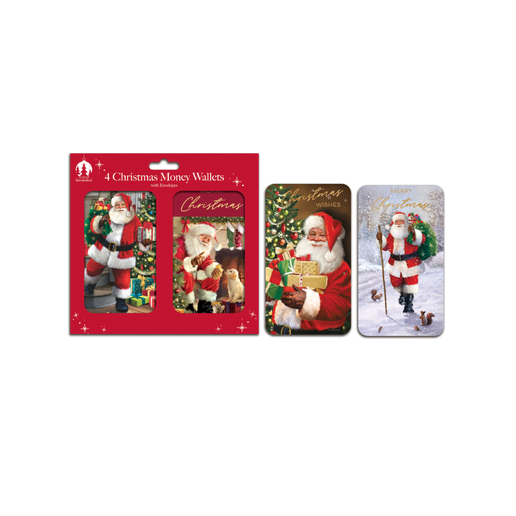 [X9048A] Christmas Money Wallets Pack of 4 