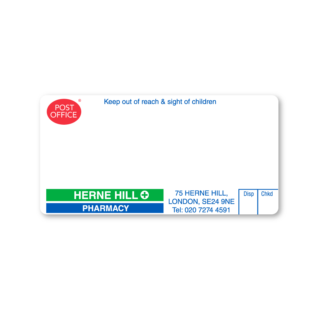 [EMT4777] Herne Hill Pharmacy Labels  