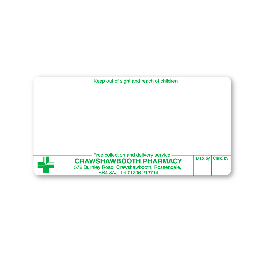 [EMT4783] Crawshawbooth Pharmacy Labels