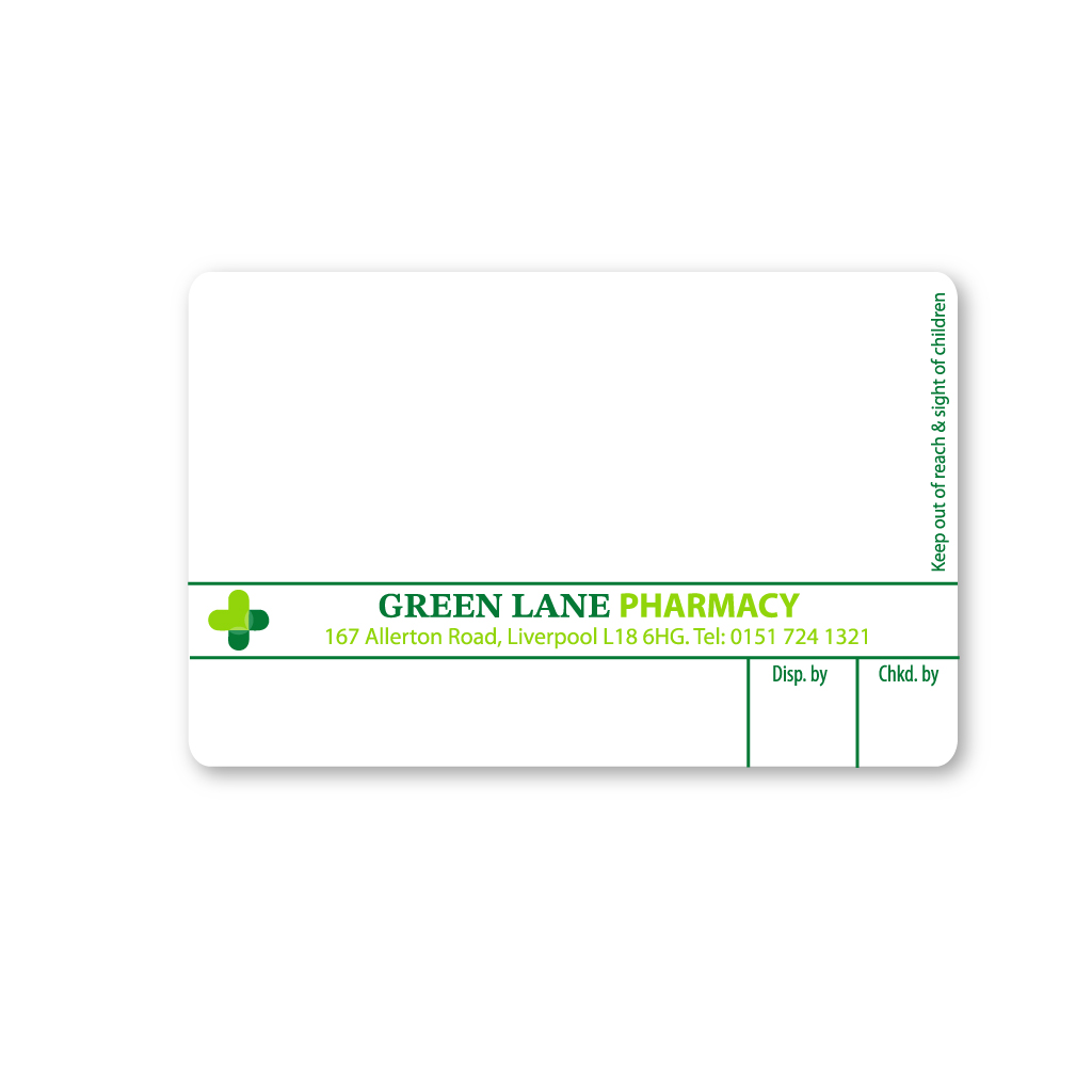 [EMT4793] Green Lane Pharmacy Labels