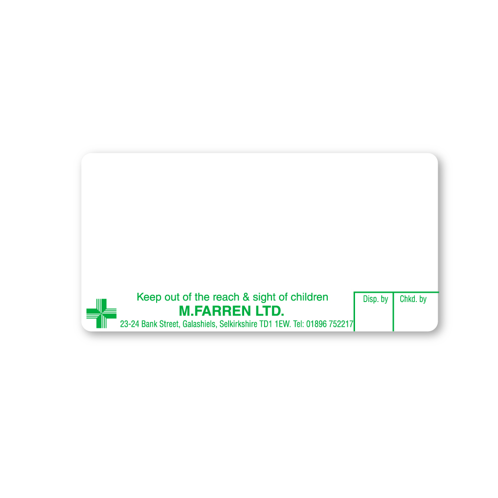 M Farren Pharmacy (Bank Street) Labels