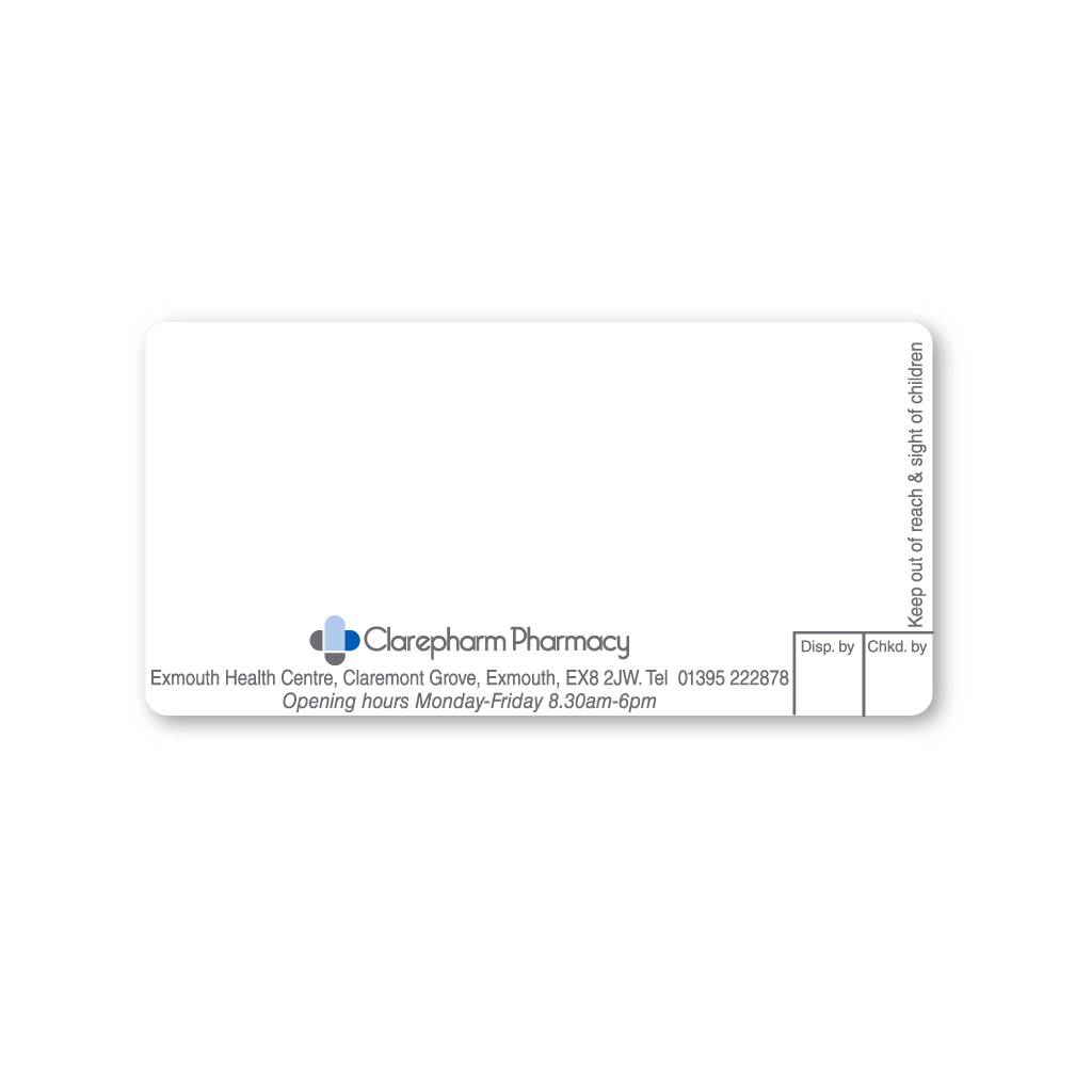 [EMT4808] ClarePharm Pharmacy Labels (EX8 2JW) 