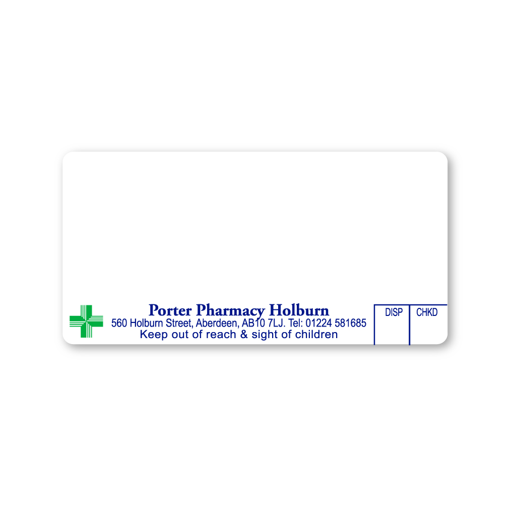 [EMT4815] Porter Holborn Pharmacy Labels