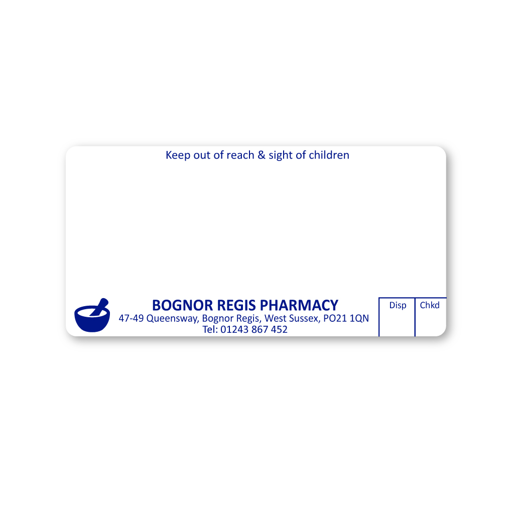 [EMT4607] Bognor Regis Pharmacy Labels