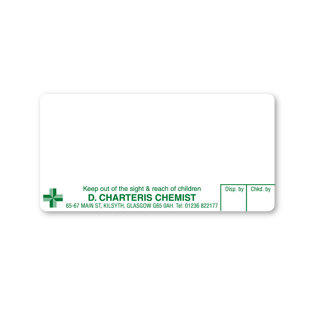 [EMT4631]  D Charteris Chemist Labels