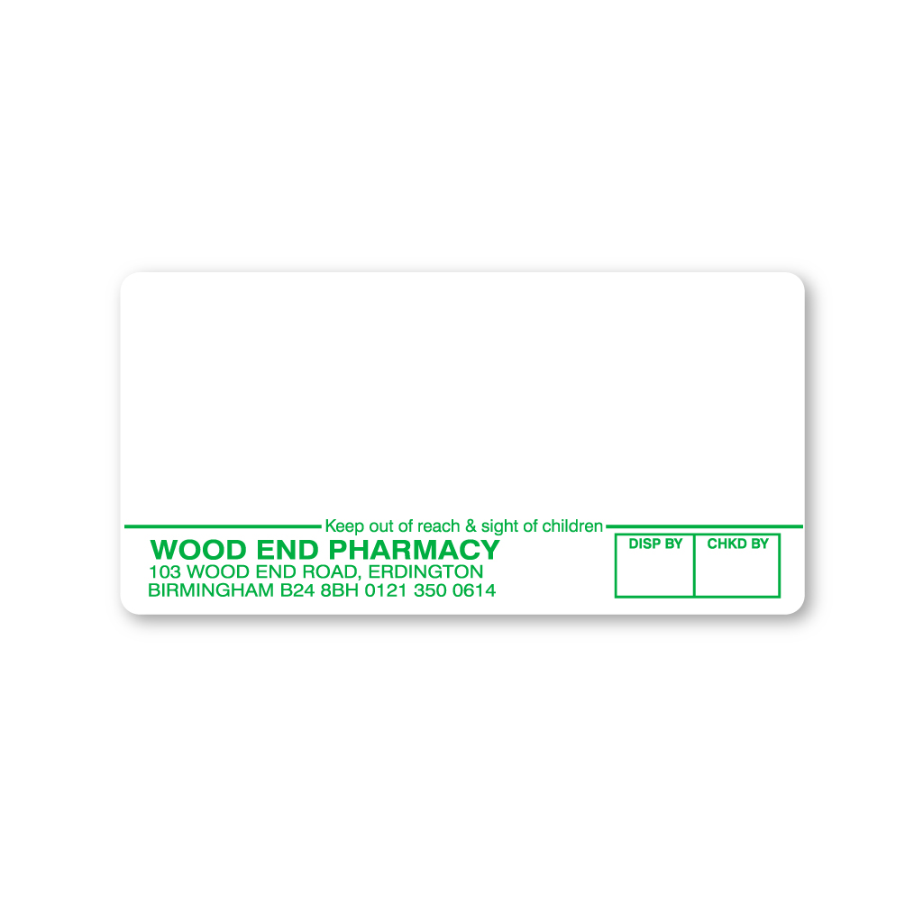 Wood End Pharmacy Labels 