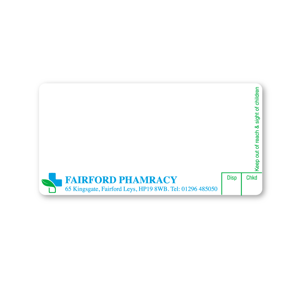 Fairford Pharmacy Labels