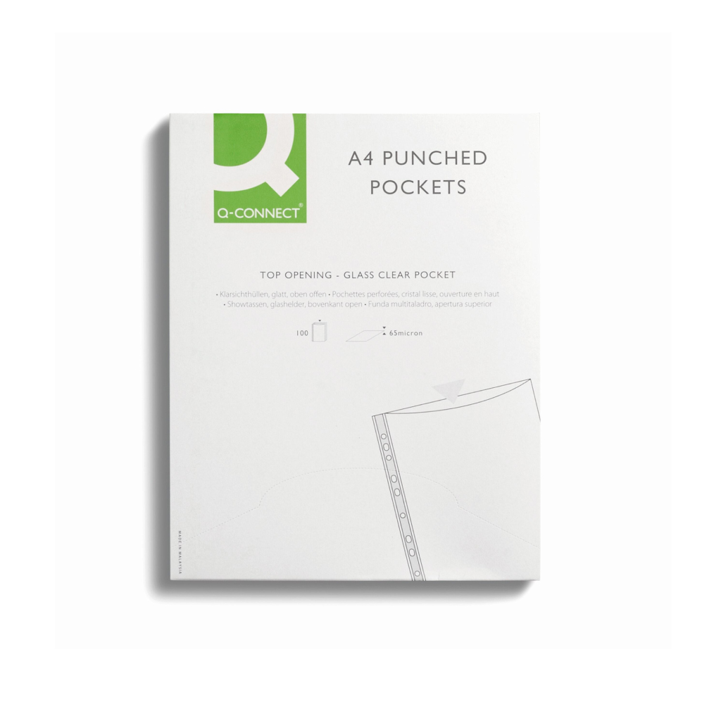 Q-Connect Punched Pocket Glass