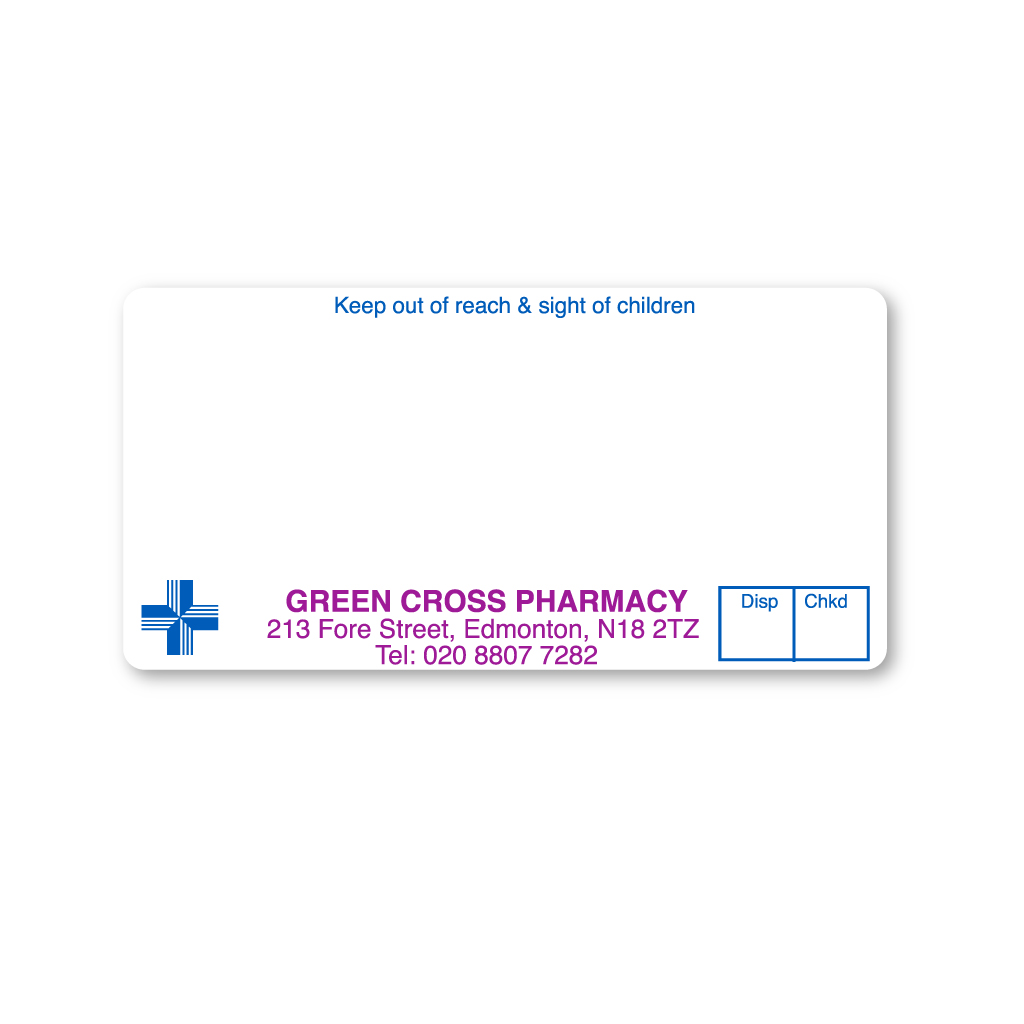 Green Cross Pharmacy Labels