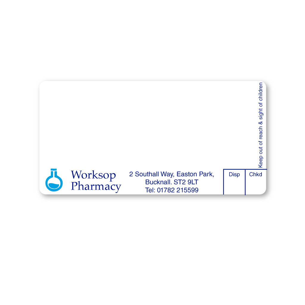 [EMT4893] Worksop Pharmacy Labels