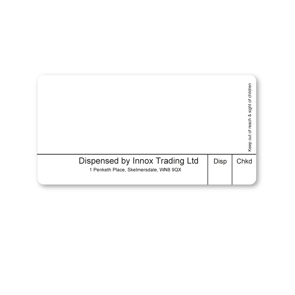 Dispensed by Innox Trading  Pharmacy Labels