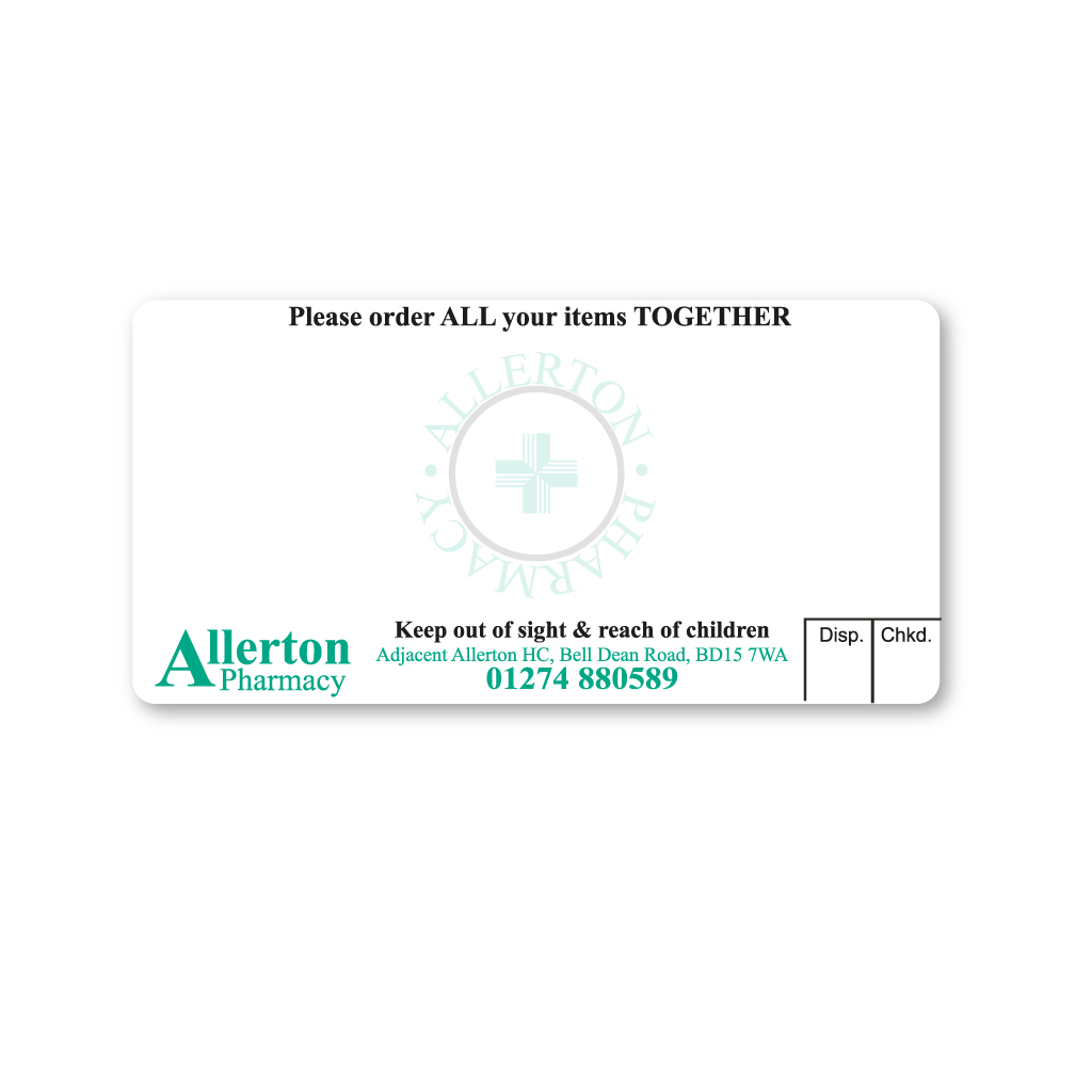 [EMT4895] Allerton Pharmacy Labels
