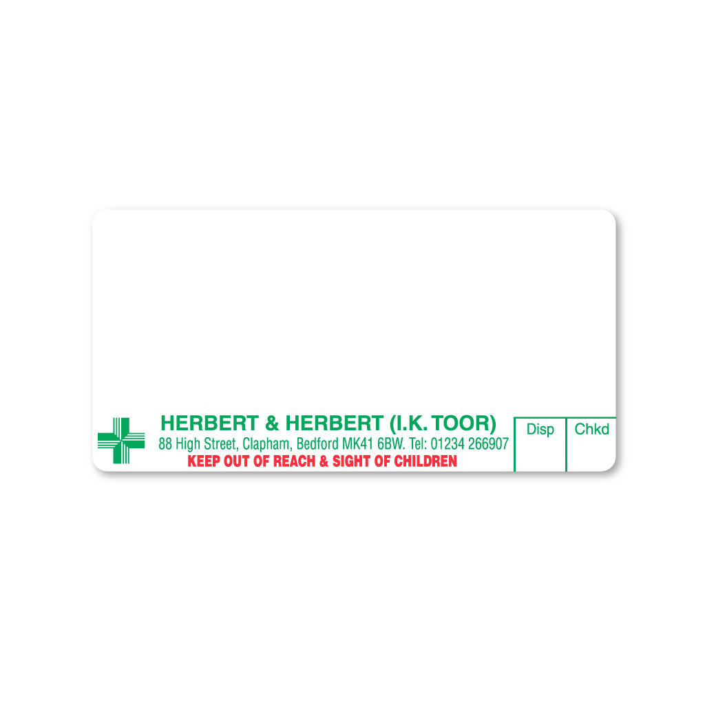 Herbert & Herbert (88 High Street) Pharmacy Labels