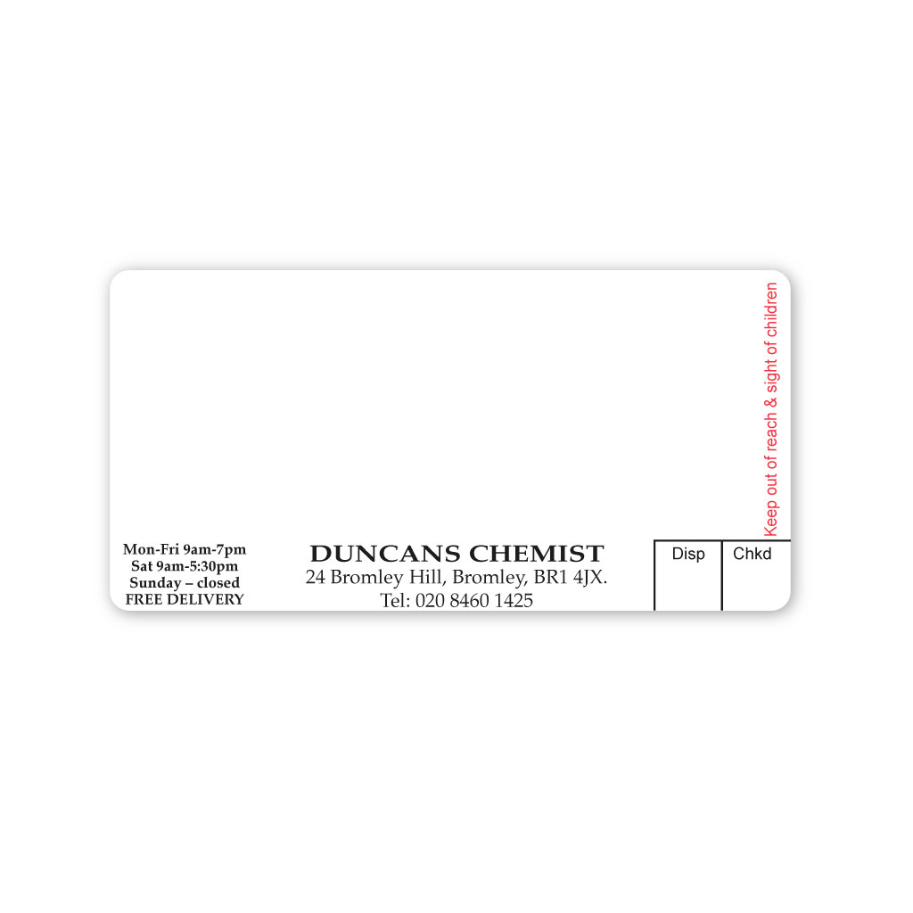 [EMT4921] Duncans Chemist Labels