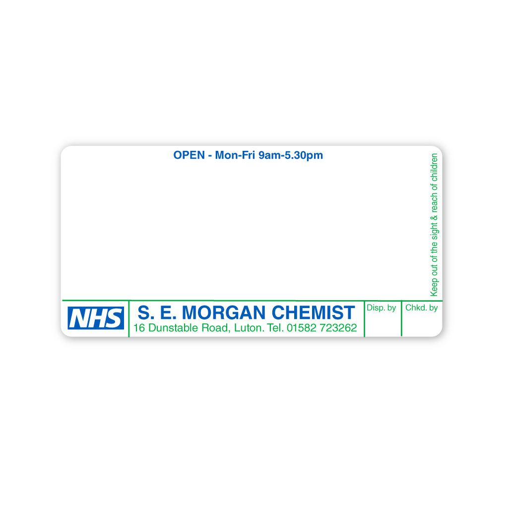 [EMT4923] S.E Morgan Chemist Labels