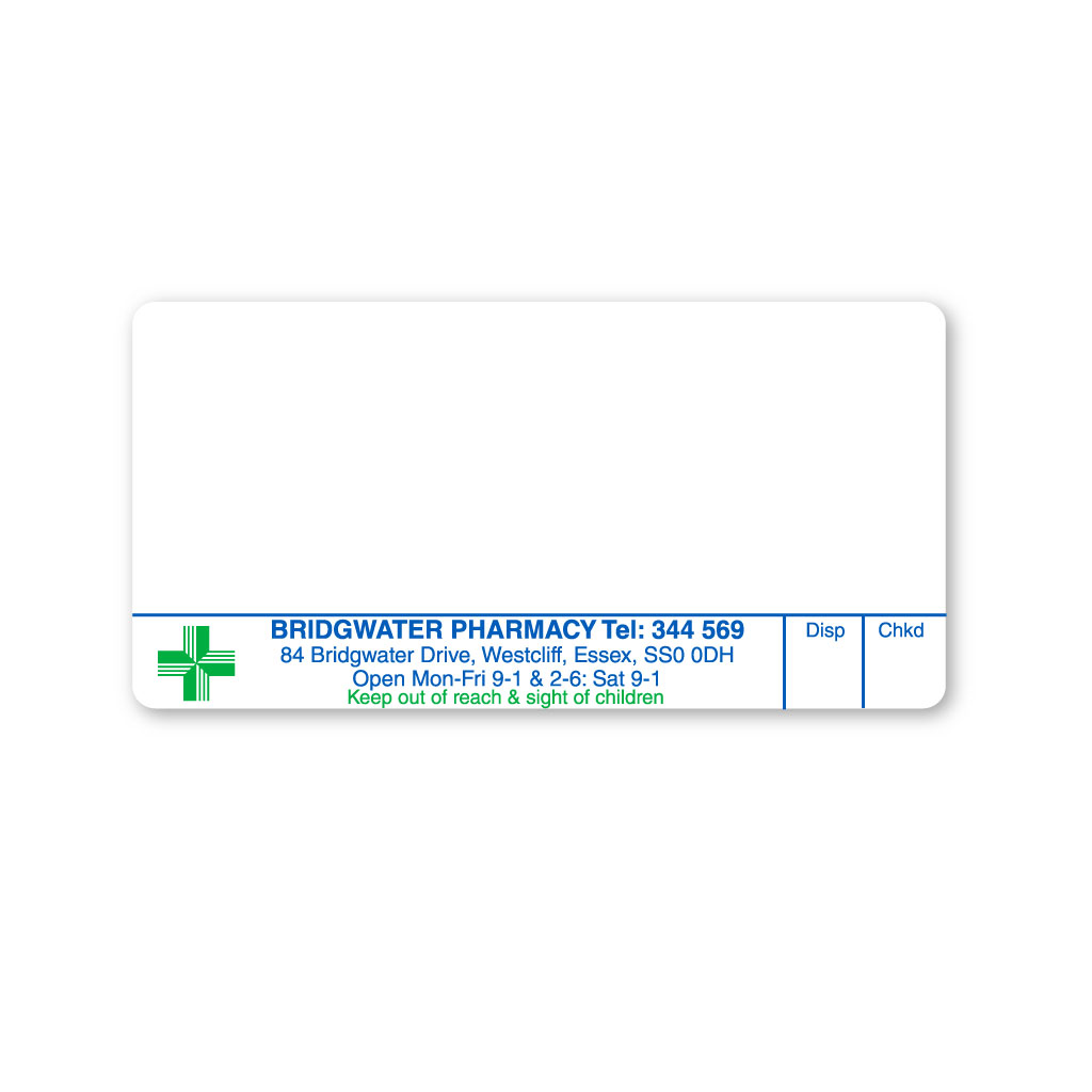 [EMT4962] Bridgwater Pharmacy Labels 