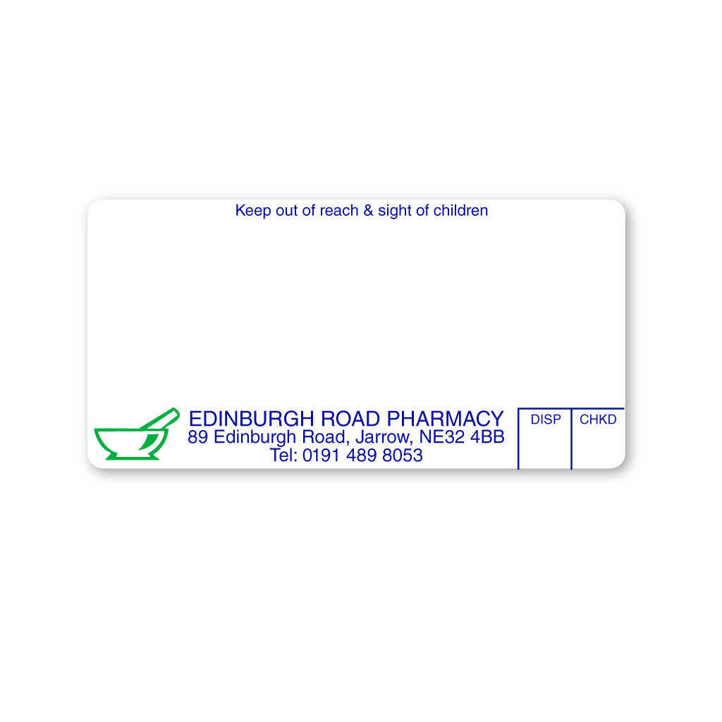 [EMT4964] Edinburgh Road Pharmacy Labels