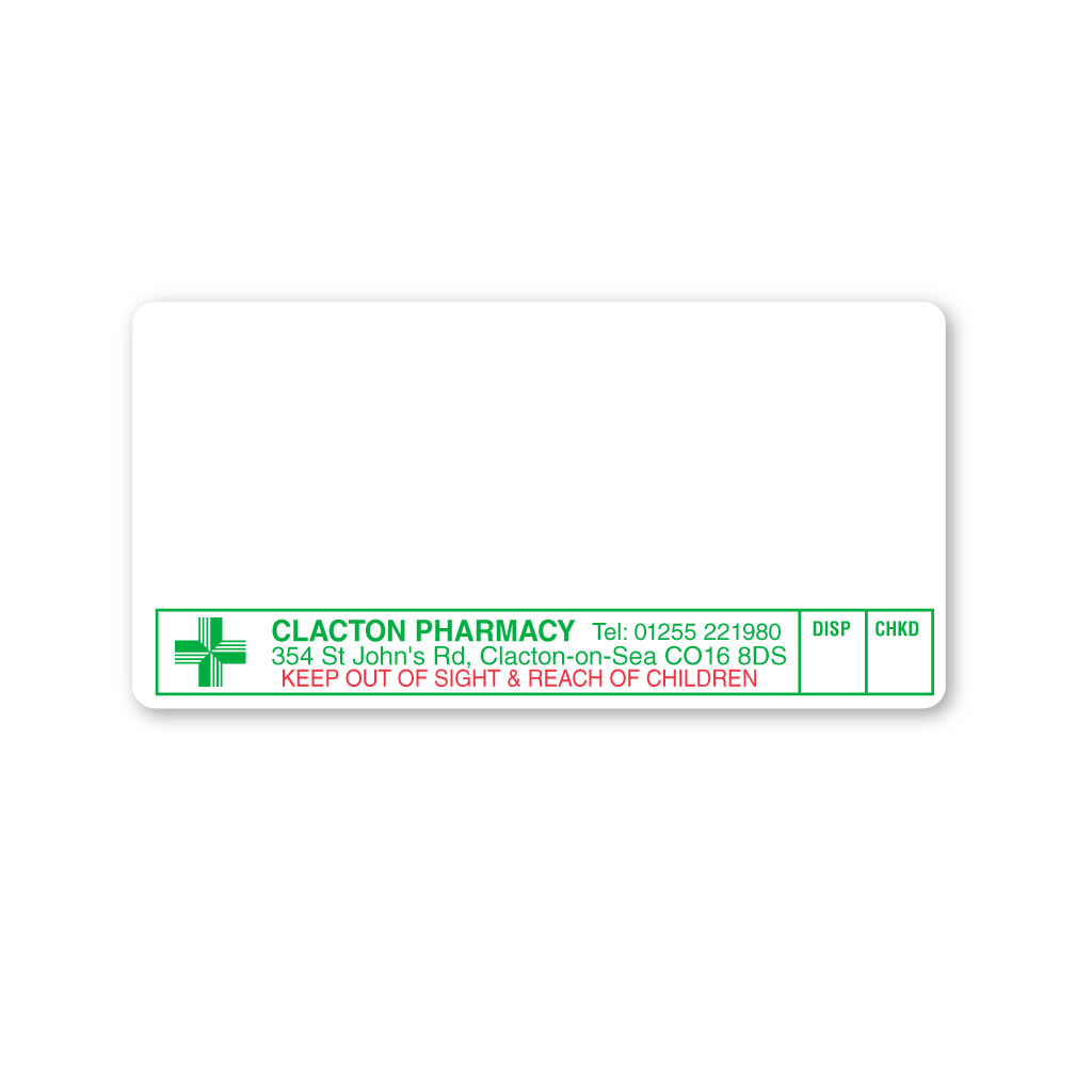 [EMT4972] Clacton Pharmacy (354 St Johns Road) Labels 