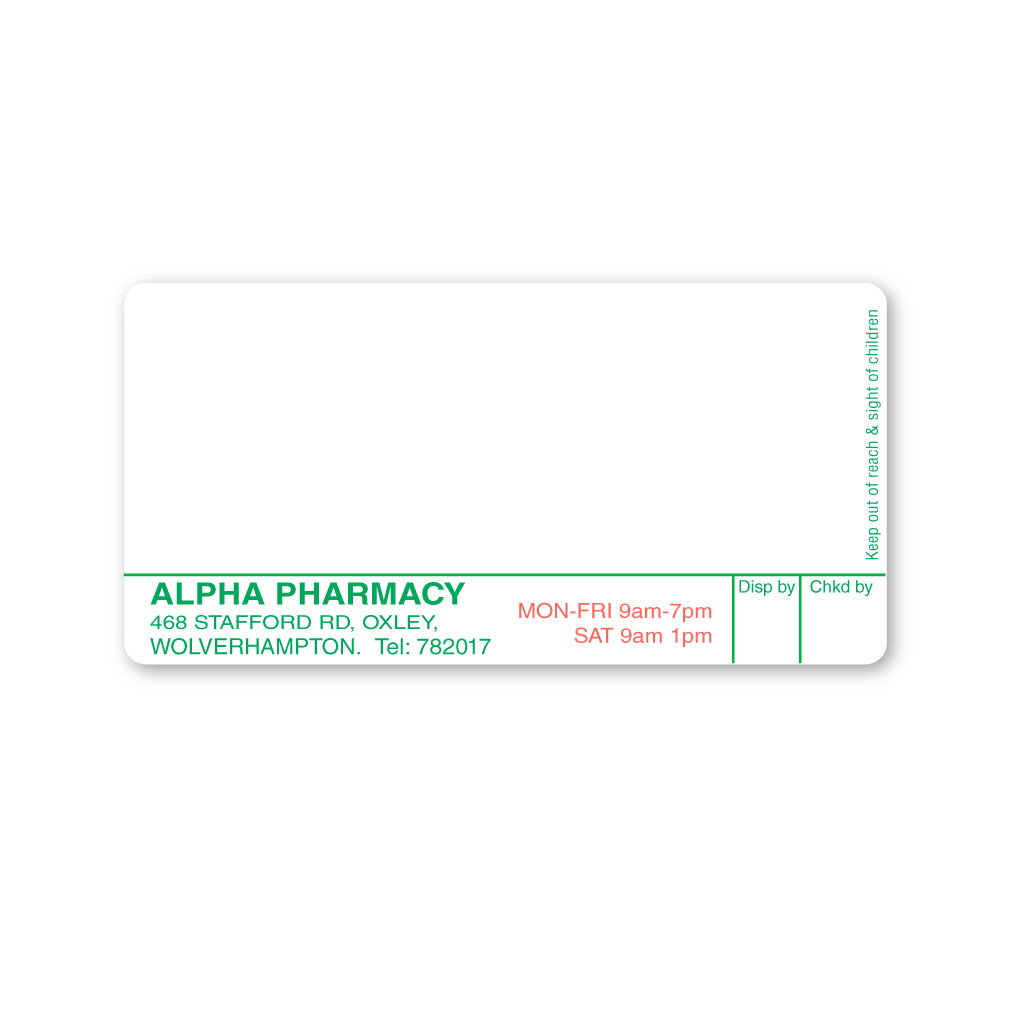 [EMT4978] Alpha Pharmacy Labels