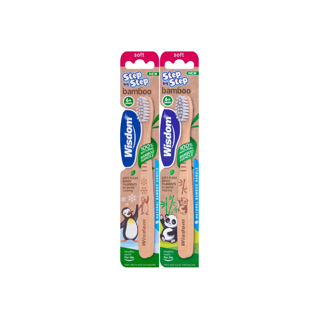 [2387SSA] Wisdom Step by Step Bamboo Toothbrush - 6+ Years (Pack of 12)
