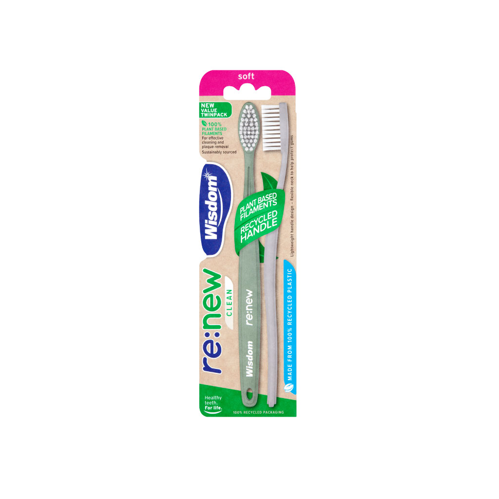 [2433SDA] Wisdom Clean Twin Toothbrush - Soft (Pack of 6)
