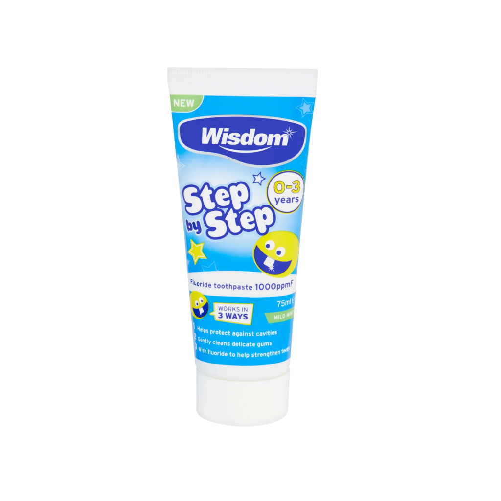 [2710NSF] Wisdom Step by Step Fluoride Toothpaste - 0-3 Years (Pack of 12)