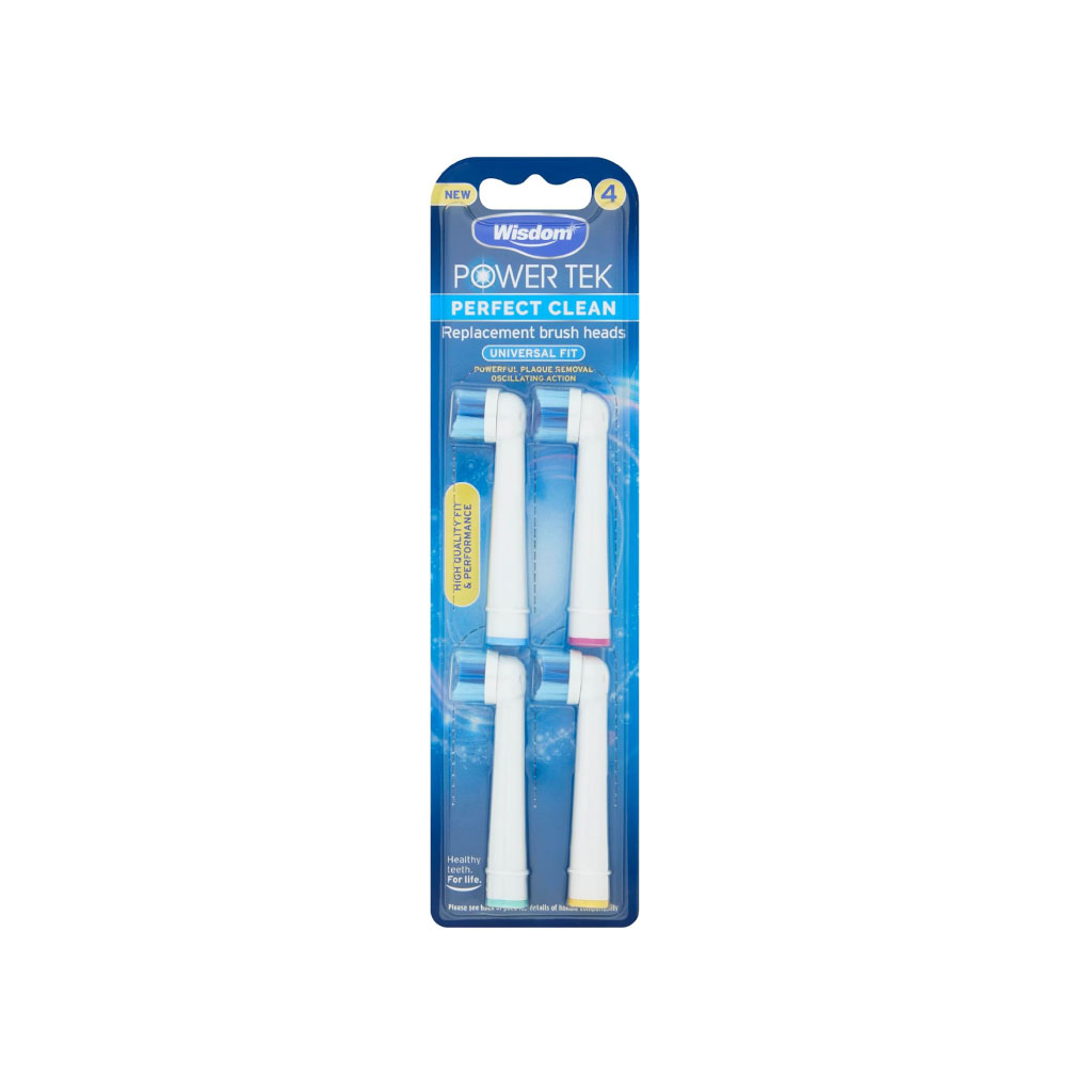[2901NSC] Wisdom Power Tek Toothbrush Replacement Heads - Pack of 4 (Pack of 12)