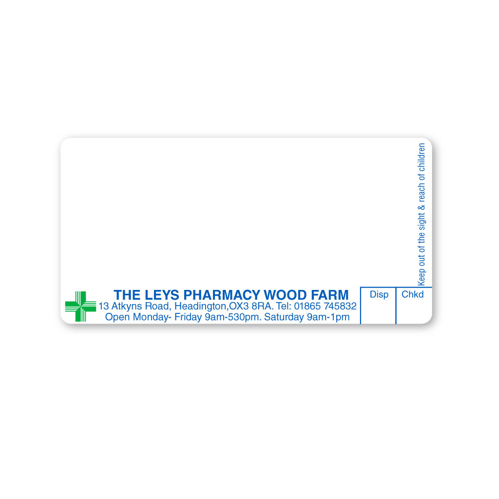 [EMT5014] The Leys Pharmacy Wood Farm Labels