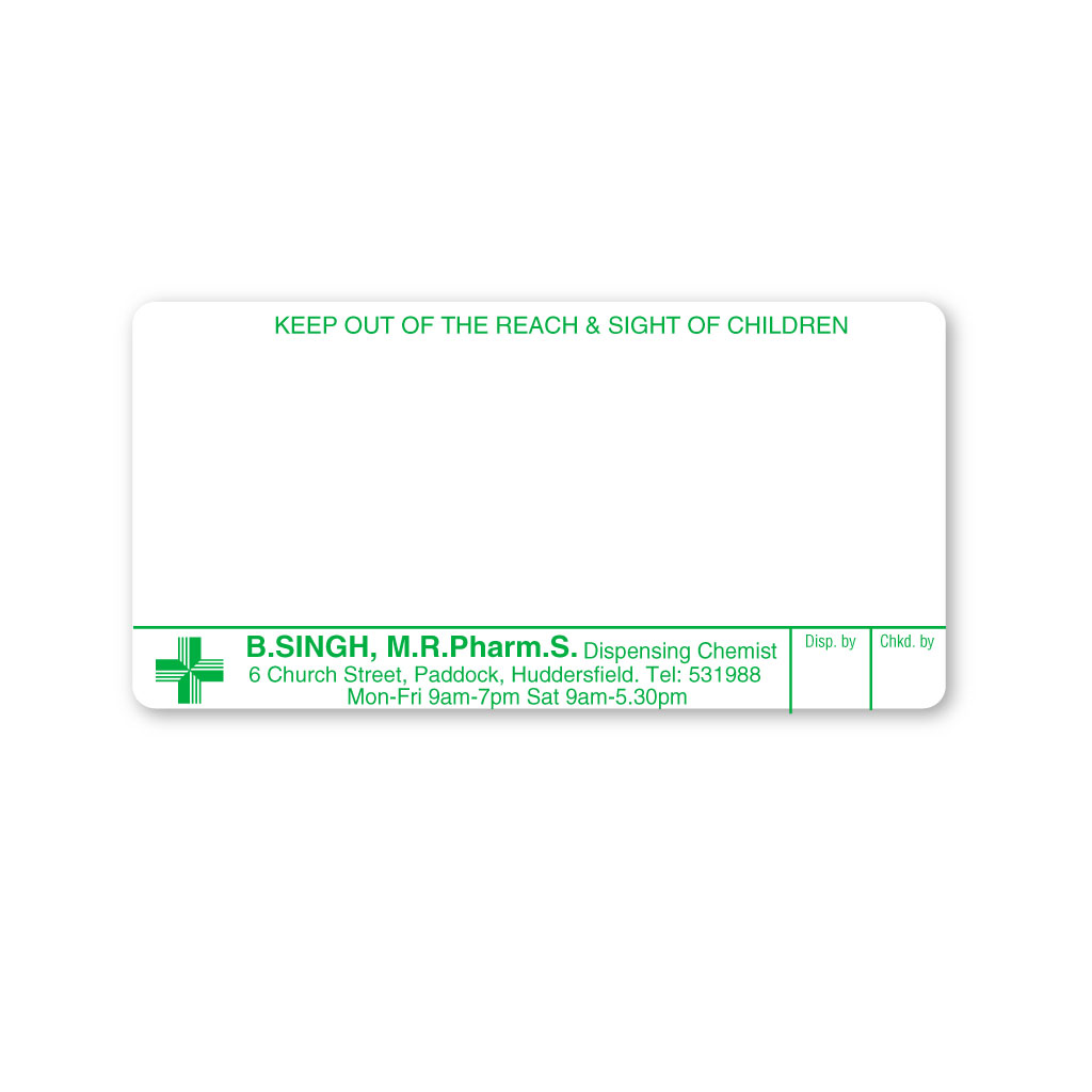 [EMT5089] B.Singh Pharmacy Labels 