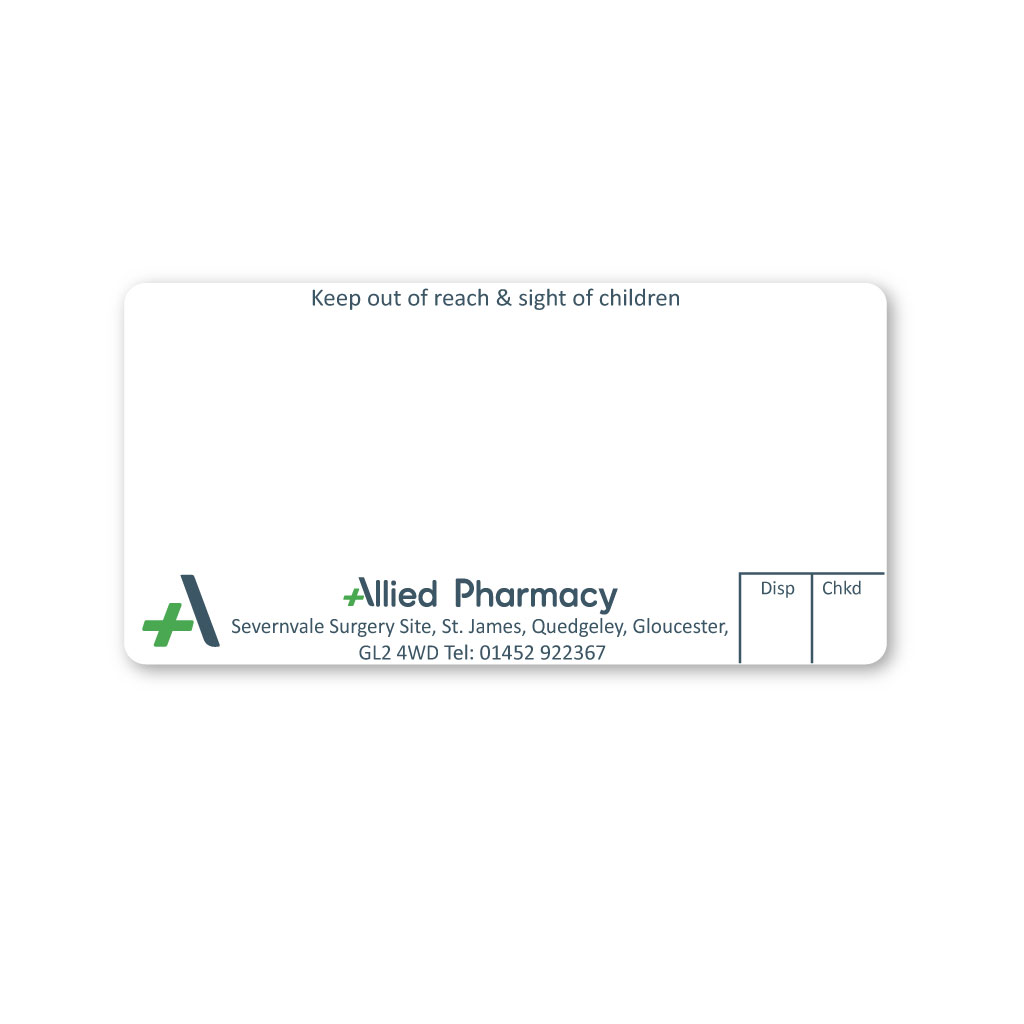 [EMT5172] Allied Quedgeley Pharmacy Labels 