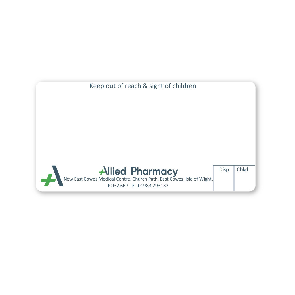 [EMT5184] Allied East Cowes Pharmacy Labels 