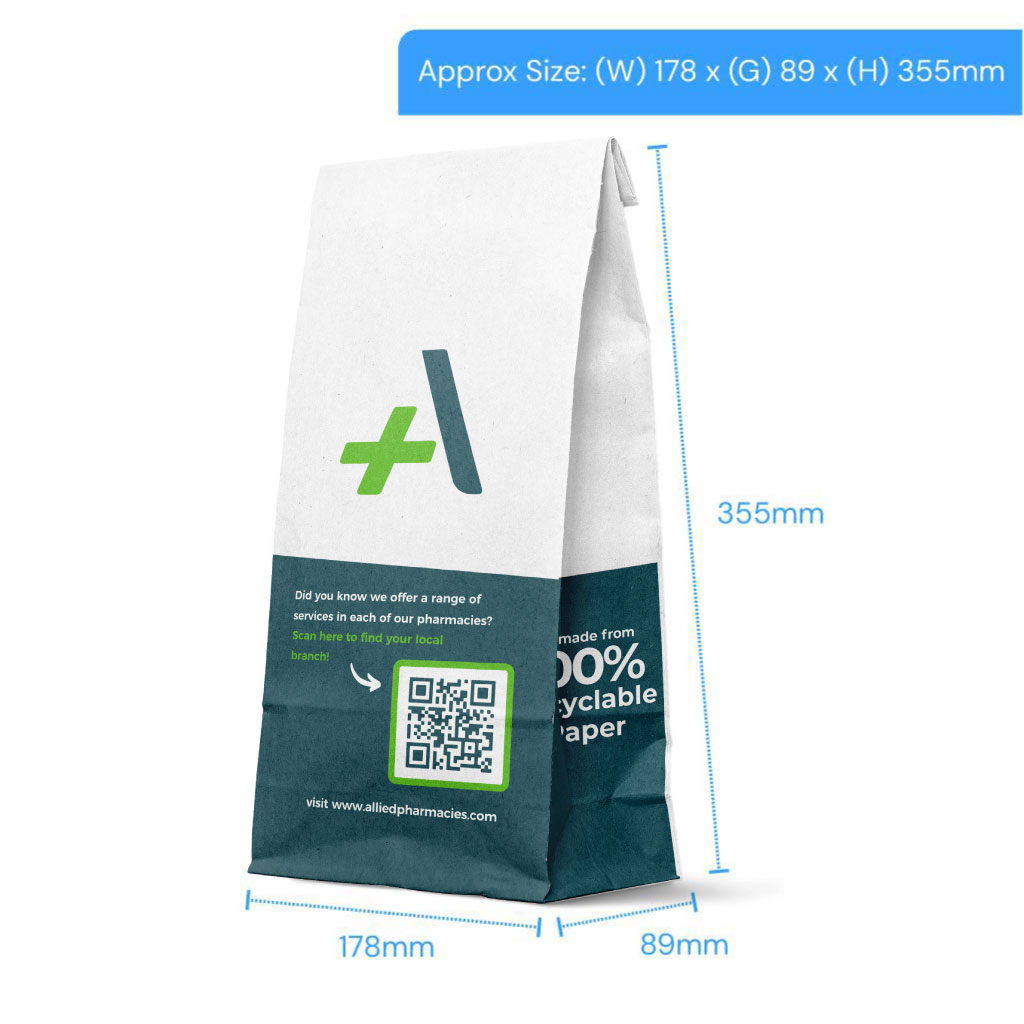 [ALIDP9] P9 Allied Pharmacy Prescription Bags (Pack of 500)