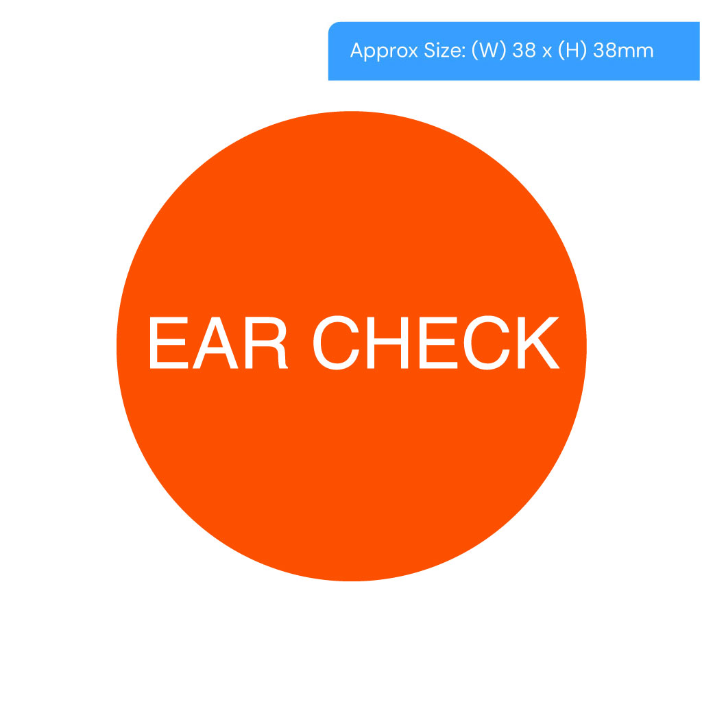 [STI1000EC] Ear Check Alert Labels 