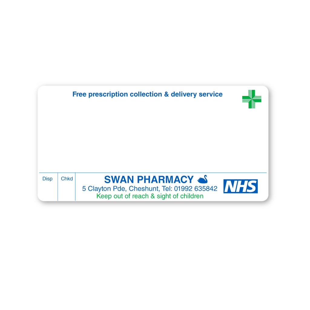 [EMT5240] Swan Cheshunt Pharmacy Labels