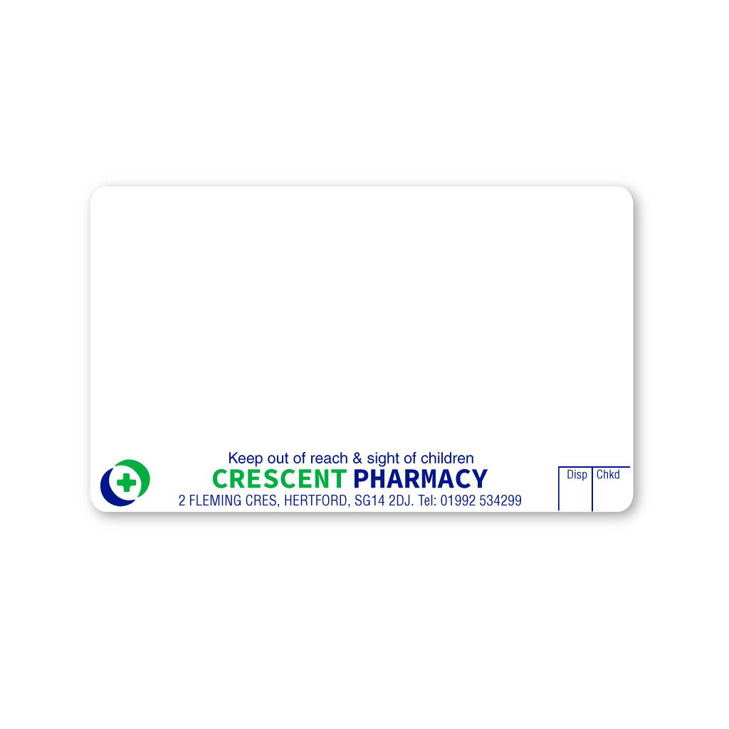 [EMT5242] Cresent Pharmacy Printed Labels 89x46mm 