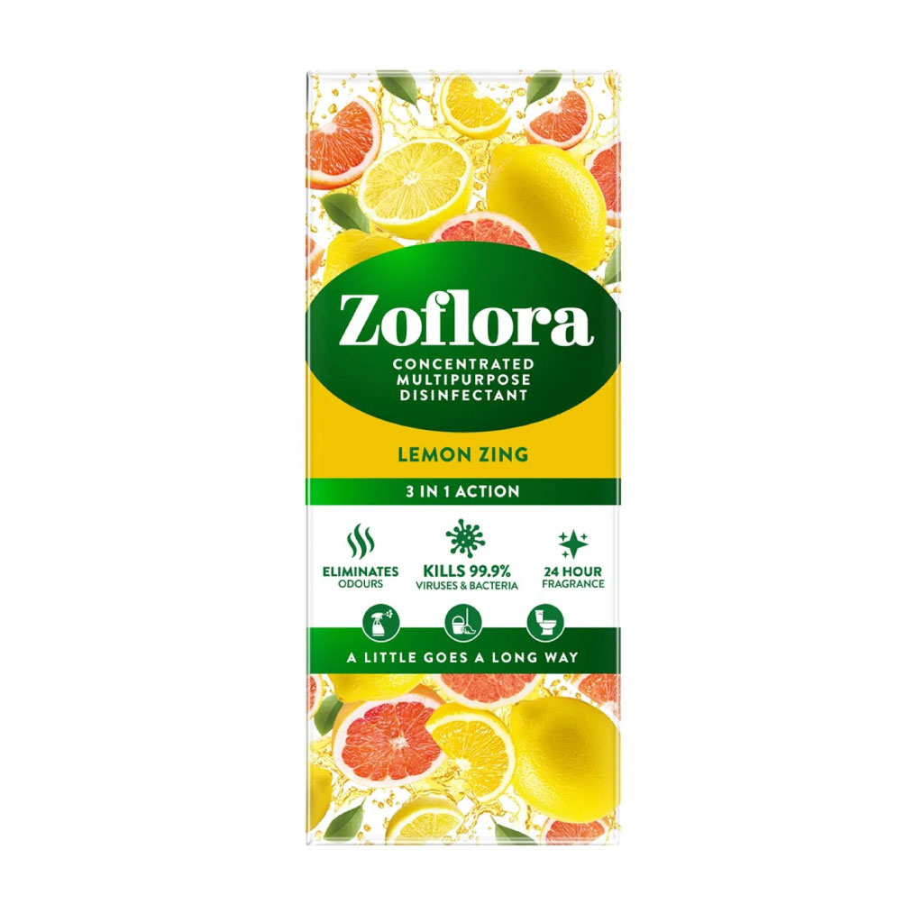 [HOZOF014] Zoflora Antibacterial Disinfectant - Lemon Zing, 500ml (Pack of 12)