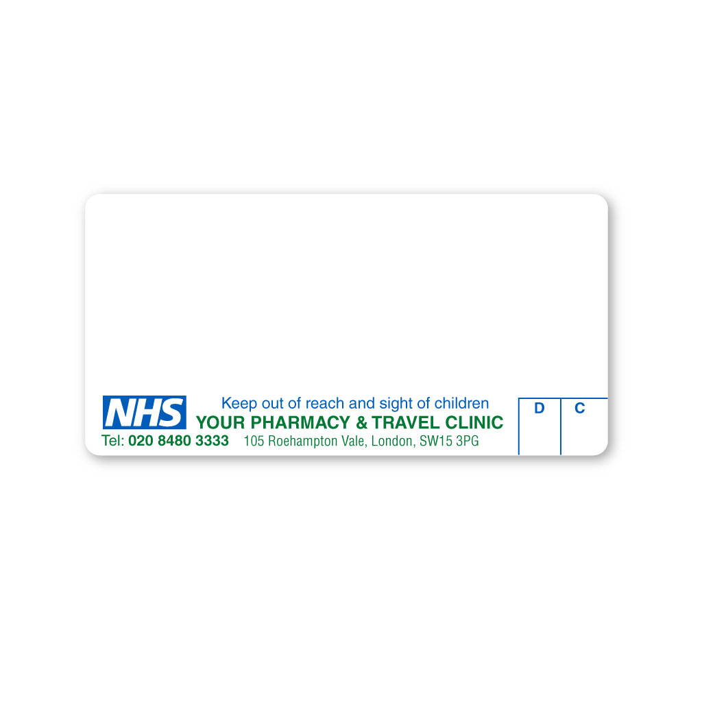 [EMT5258] Your Pharmacy & Travel Clinic Pharmacy Labels