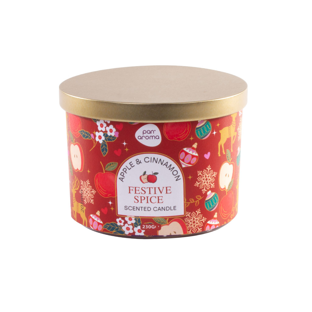 Pan Aroma Candle with Lid - Festive Spice, 230g (Pack of 6)